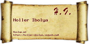 Holler Ibolya névjegykártya